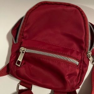 Red Mini Backpack Purse - Casual Everyday Crossbody